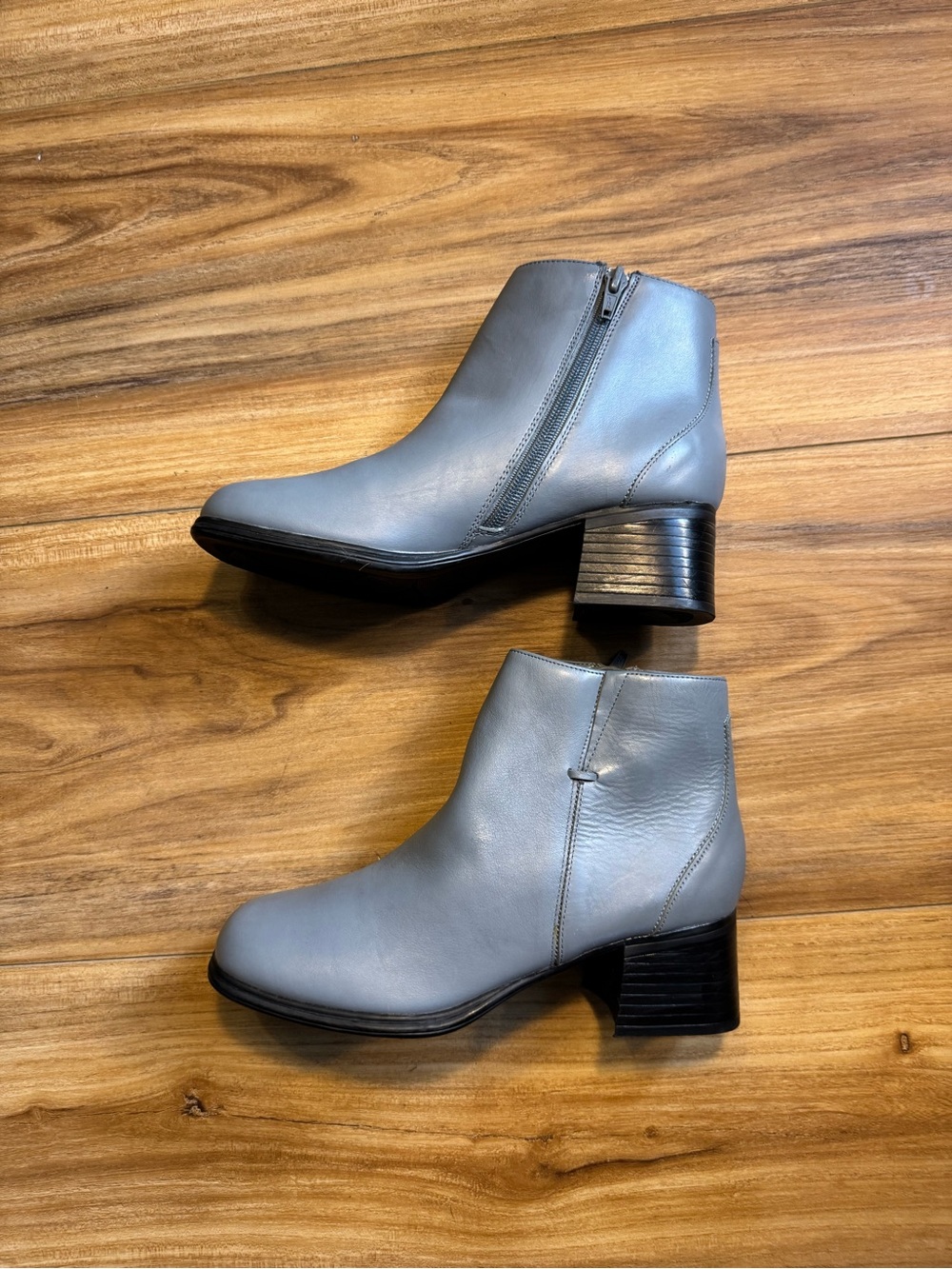 Aj Valenci Slate Gray Ankle Booties with Side Zip